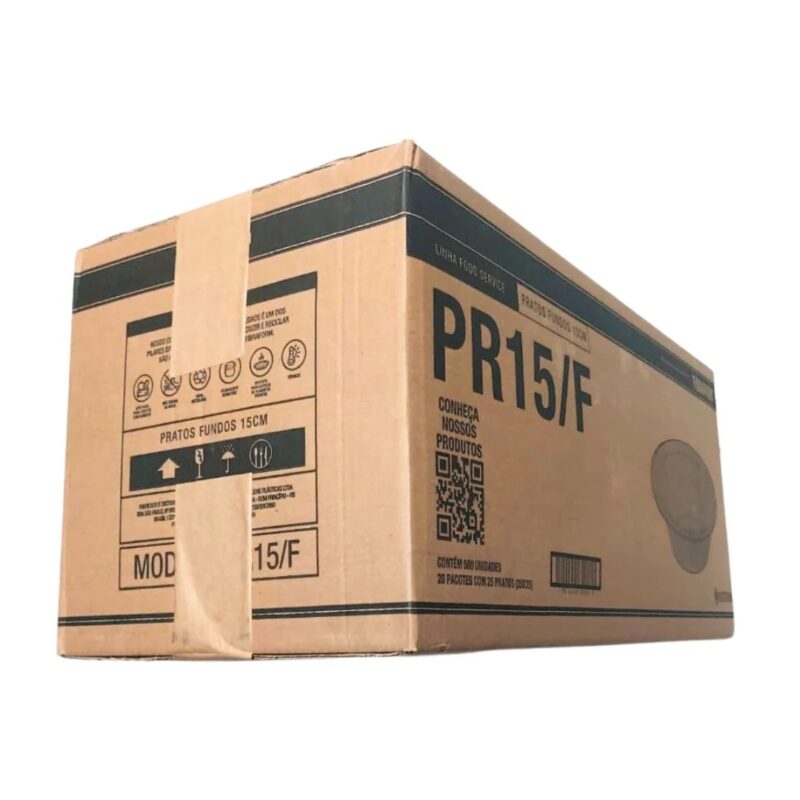 PRATOS FUNDOS EM EPS DE 15 CM C/500 UN (20 PCT C/ 25 UN)