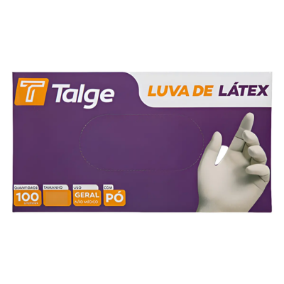 LUVA LATEX C/PO PP CX 100 UN. TALGE